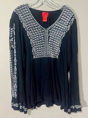 V Cristina Embroidered Boho Blouse